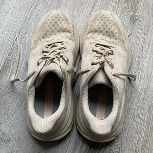 Hoka Cream Athletic Shoes